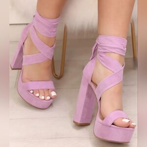 Fashion Nova Plot Twist Lilac Heels Size 6 New With Box